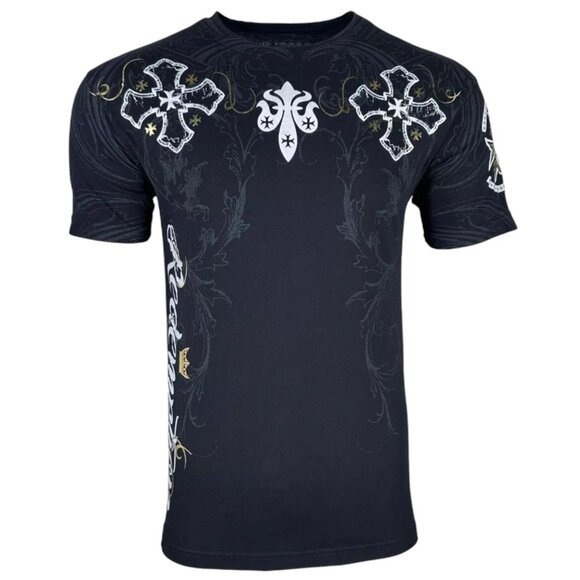 Archaic by Affliction Men's T-Shirt Glory Cross Biker Y2K S-5XL - Picture 3 of 9